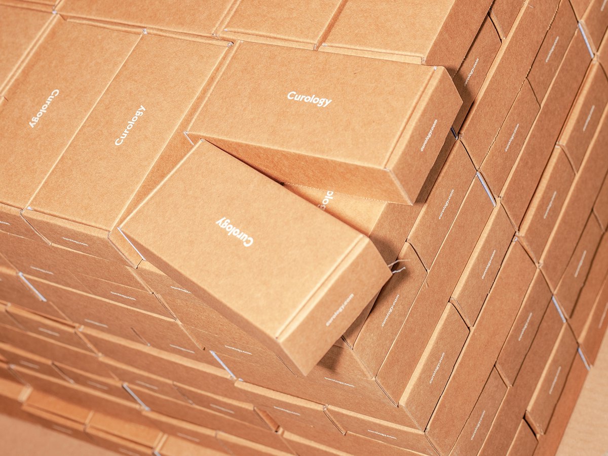 Stack of branded shipping boxes