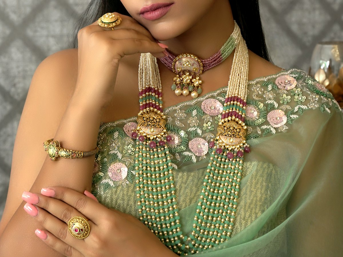 Woman wearing traditional Indian jewellery