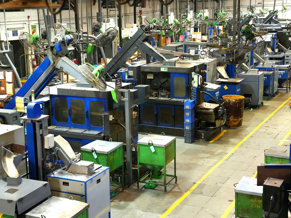 Factory floor with production machines