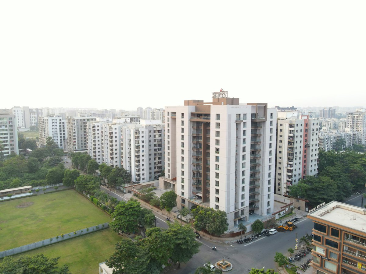 Apartment towers in an Indian city