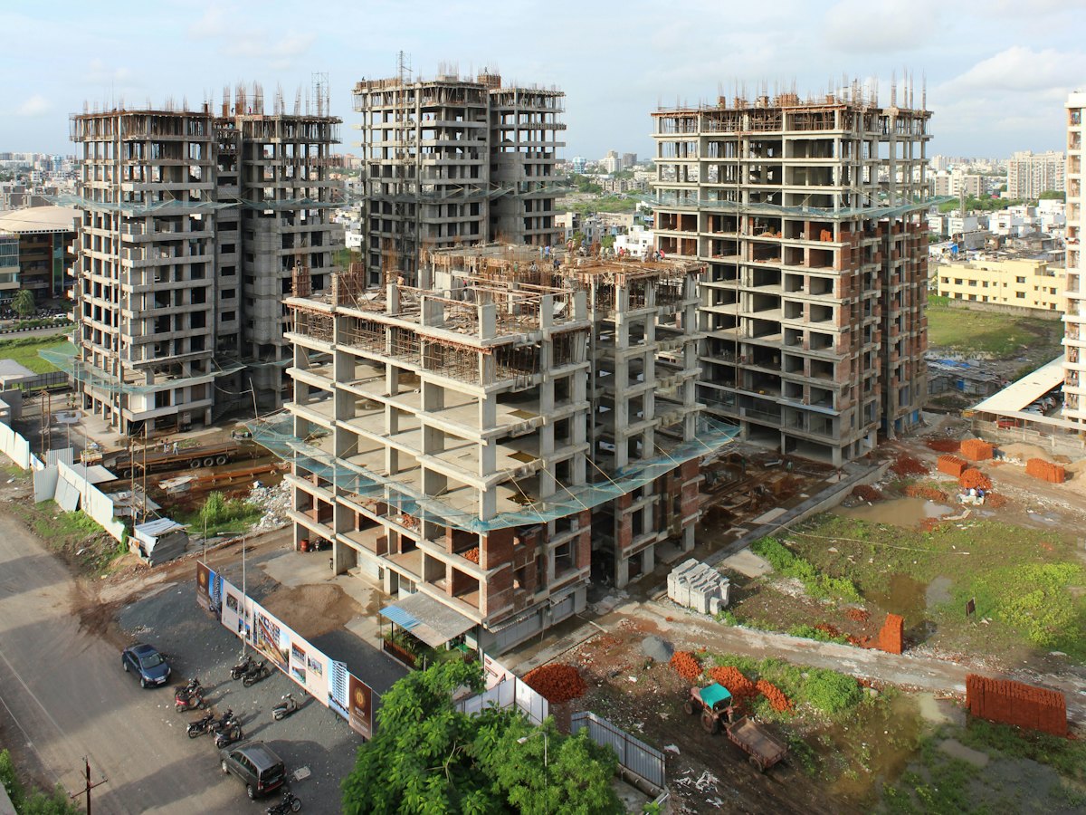 Residential buildings under construction