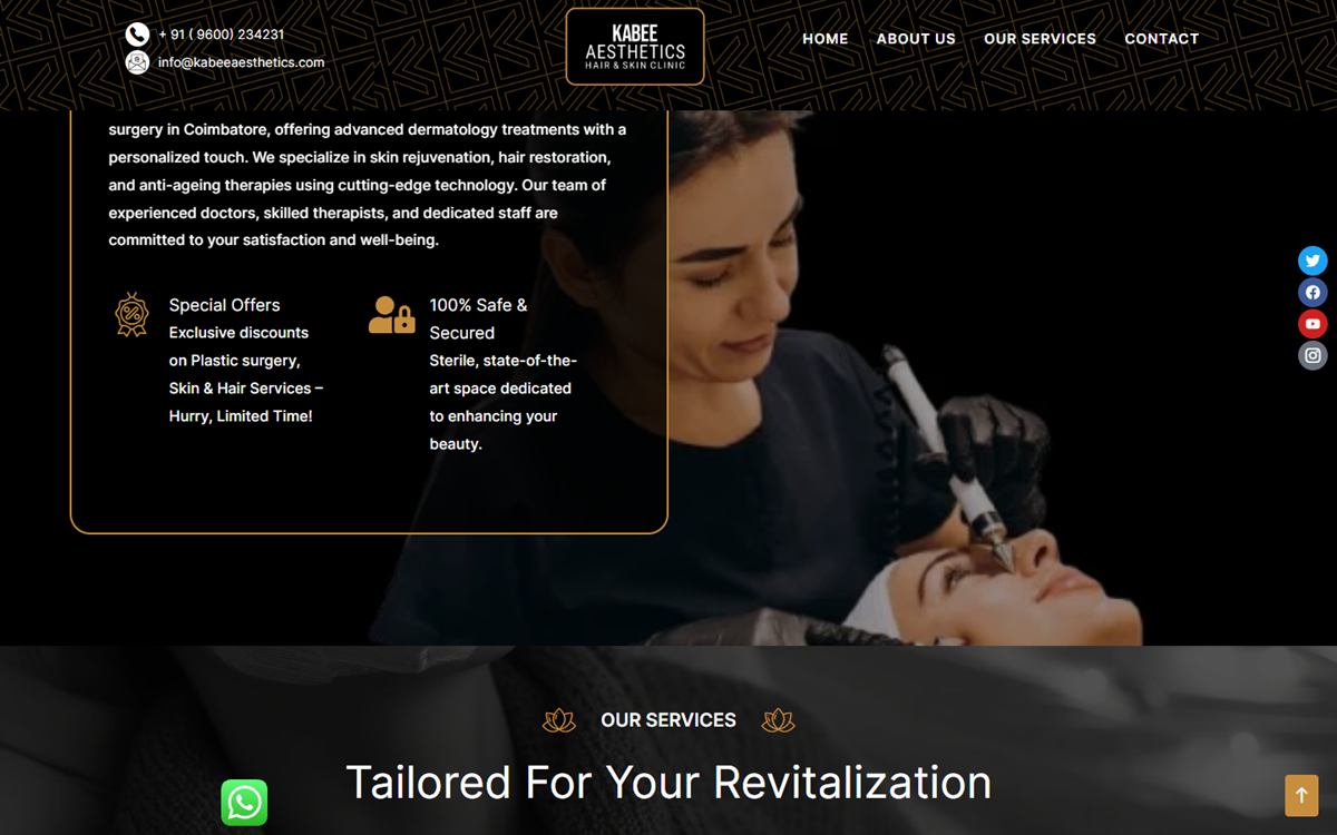 KABEE AESTHETICS website: services and special offers