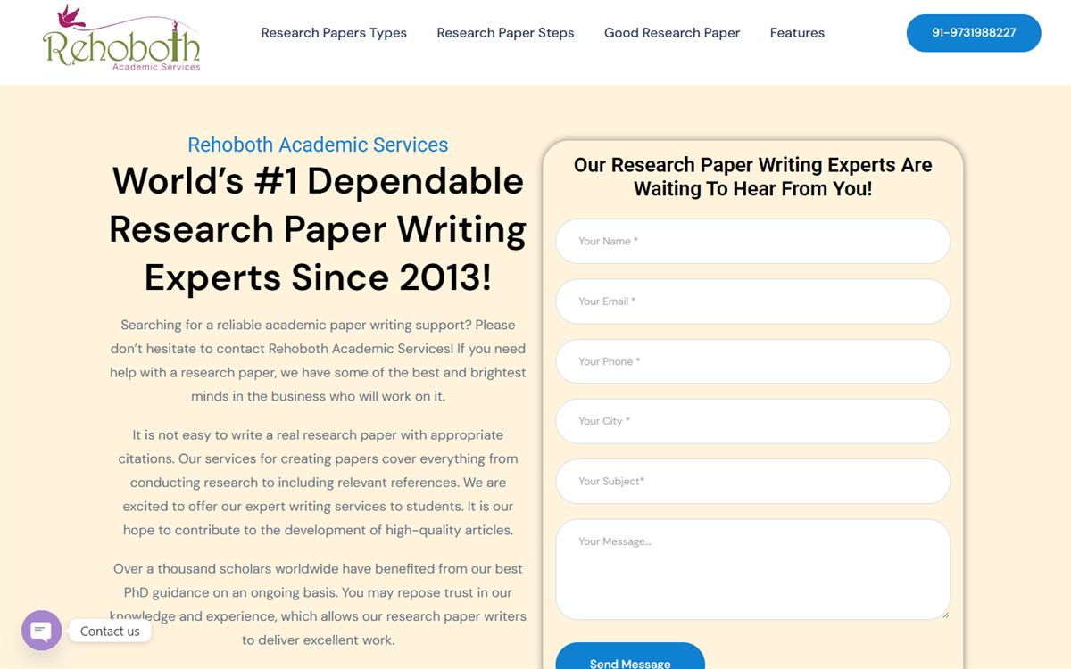 Landing page: Research paper writing campaign