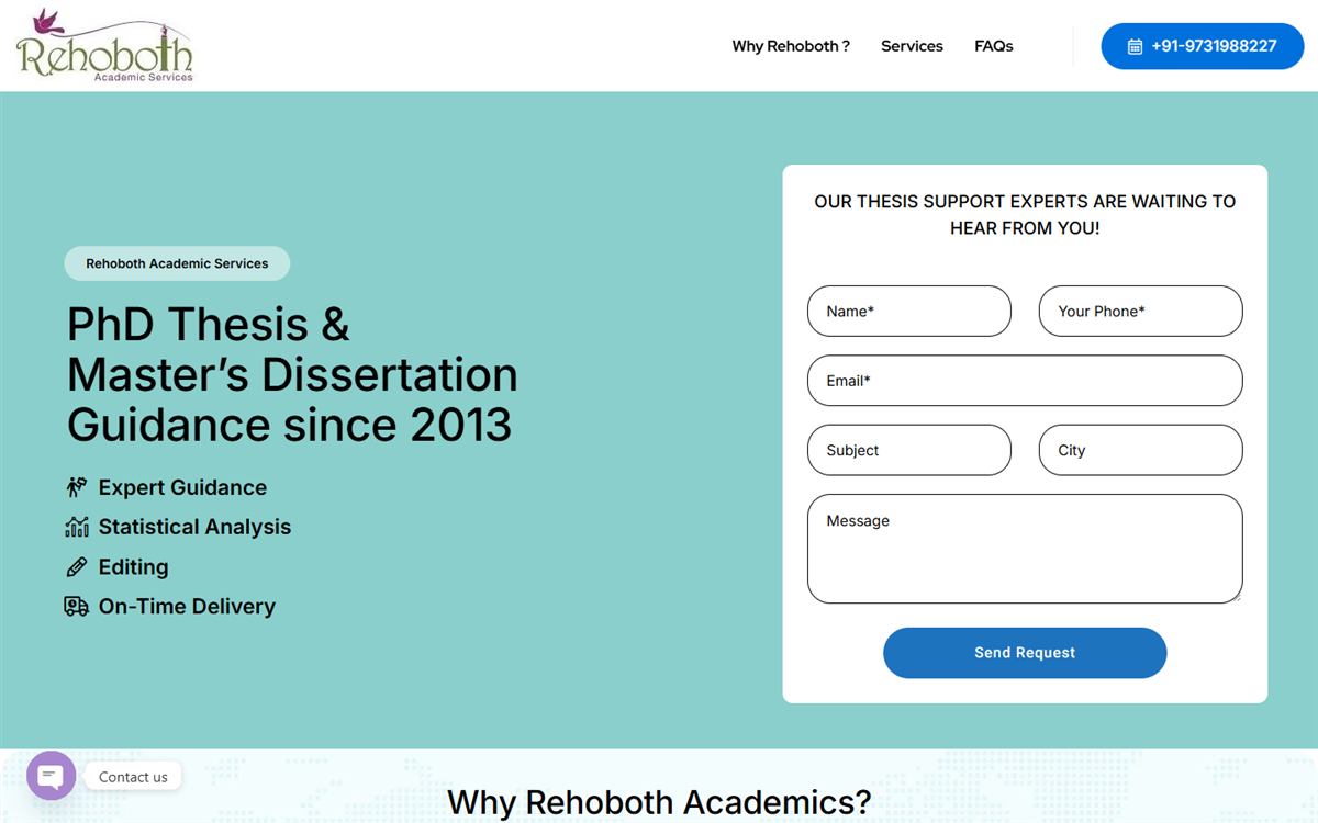 Landing page: Thesis guidance campaign (new design)